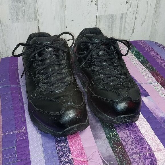 Red Wing Black Leather Work Shoes 8337 Men's s Size 12 Aluminum Toe - Picture 1 of 13